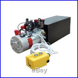10 Quart 12Volt Hydraulic Pump Power Unit+Metal Reservoir for Trailer Lifting