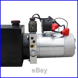 10 Quart 12Volt Hydraulic Pump Power Unit+Metal Reservoir for Trailer Lifting