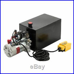 12 VDC Double Acting Hydraulic Pump for Dump Trailers with15 Quart Metal Reservoir