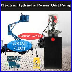 12 Volt Double Acting Hydraulic Pump for Dump Trailer 10 Quart Metal Reservoir