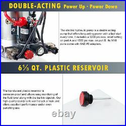 12 Volt Hydraulic Pump for Dump Trailer 6 Quart Poly Double Acting