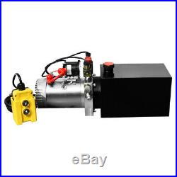 12 Volt Hydraulic Pump for Dump Trailer 8 Quart Poly Double Acting