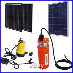 12V/24V Solar Water Pump Kit + (Folding)Solar Panel for Garden Watering Washing