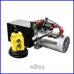 12V 6 Quart Double Acting Hydraulic Pump Power for Dump Trailer- 3200 PSI Max