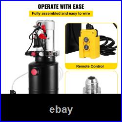 12V DC Hydraulic Power Unit, 8 Quart Double Acting Pump for Dump Trailers