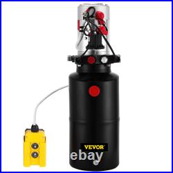 12V DC Hydraulic Power Unit, 8 Quart Double Acting Pump for Dump Trailers