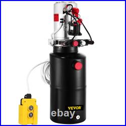 12V DC Hydraulic Power Unit, 8 Quart Double Acting Pump for Dump Trailers