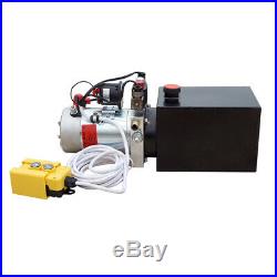 12V Double Acting Hydraulic Pump Power Unit for Dump Trailer- 6 Quart 3200 PSI