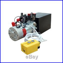 12V Double Acting Hydraulic Pump Power Unit for Dump Trailer- 6 Quart 3200 PSI
