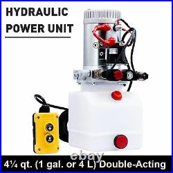 12V Hydraulic Pump for Dump Trailer Single Double Acting 4/6/8/10/12/15/20 Quart