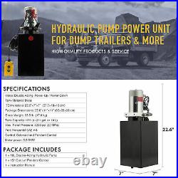 12V Single Acting Hydraulic Pump for Dump Trailer 10 Quart Metal Reservoir NEW