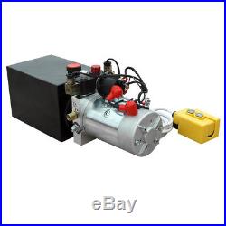 12V Volt Hydraulic Pump for Dump Trailer 6 Quart Power Unit Pack 3200 PSI US