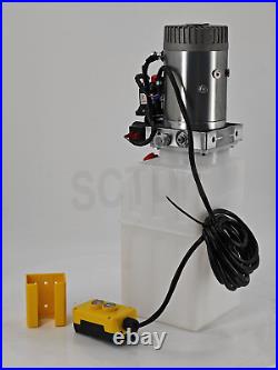 12VDC 6 Quart Reservoir Double Acting Hydraulic Pump For Dump Trailers Kit