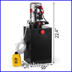 15 Quart Single Acting Hydraulic Pump DC 12V for Dump Trailer Pump Power Unit