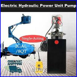 DC 12 Volt Hydraulic Pump for Dump Trailer Dump 8 Quart Metal Single Acting