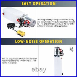 Double Acting 12V 8qt Hydraulic Pump for Snow Plow Woodsplitter Dump Bed Tow Etc