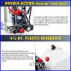 Double Acting 4 Quart 12V Hydraulic Pump for Tow Plow Woodsplitter Dump Bed More