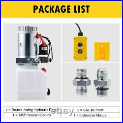 Double Acting 4 Quart 12V Hydraulic Pump for Tow Plow Woodsplitter Dump Bed More