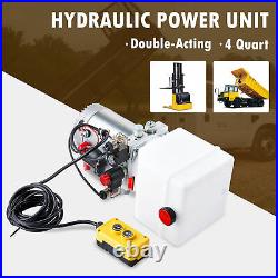 Double Acting 4 Quart 12V Hydraulic Pump for Truck Winches RVs Tow Booms & More