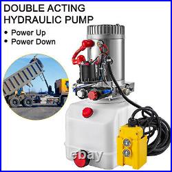 Double Acting Hydraulic Pump For Dump Trailers 12VDC 3 Quart Reservoir