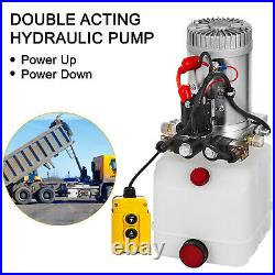 Double Acting Hydraulic Pump For Dump Trailers KTI 12VDC 3 Quart Reservoir