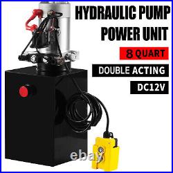 Double Acting Hydraulic Pump for Dump Trailers Kit 12V DC 8 Quart Reservoir