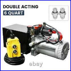 Double Acting Hydraulic Pump for Dump Trailers Kit 12VDC 6 Quart Reservoir