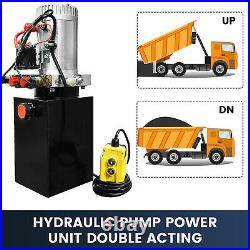 Double Acting Hydraulic Pump for Dump Trailers Kit 12VDC 6 Quart Reservoir