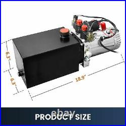 Double Acting Hydraulic Pump for Dump Trailers Kit 12VDC 6 Quart Reservoir