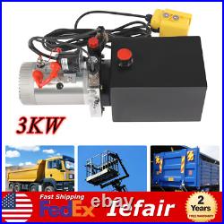 Hydraulic Power Unit 6 Quart Hydraulic Pump for Dump Trailer Car Lifting 12V DC