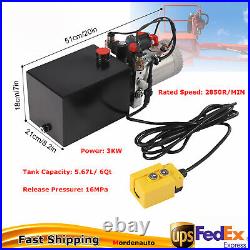 Hydraulic Power Unit 6 Quart Hydraulic Pump for Dump Trailer Car Lifting 12V DC