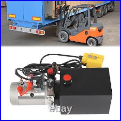 Hydraulic Power Unit 6 Quart Hydraulic Pump for Dump Trailer Car Lifting 12V DC