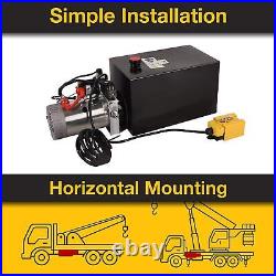 Hydraulic Pump 15 Quart 3.9 Double Acting Metal 12V DC for Dump Trailer Lifting