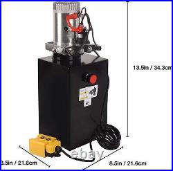 Hydraulic Pump 15 Quart 3.9 Double Acting Metal 12V DC for Dump Trailer Lifting