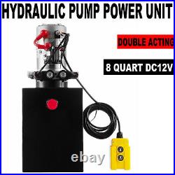 Hydraulic Pump 8 Quart Double Acting for Dump Trailer Forklifts Lifting Platform