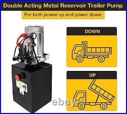 Hydraulic Pump 8 Quart Double Acting for Dump Trailer Forklifts Lifting Platform