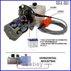 Hydraulic Pump for Dump Trailer 12 Volt DC Double Acting Solenoid Hydraulic Po