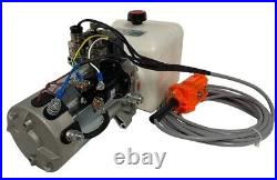 Hydraulic Pump for Dump Trailer 12 Volt DC Single Acting 6 Quarts plastic tank