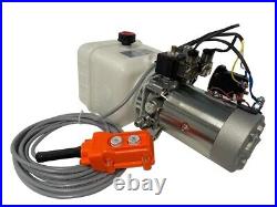 Hydraulic Pump for Dump Trailer 12 Volt DC Single Acting 6 Quarts plastic tank