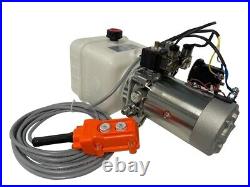 Hydraulic Pump for Dump Trailer 12 Volt DC Single Acting 8 Quarts plastic tank