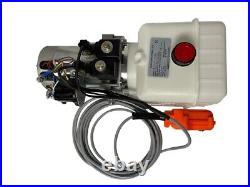 Hydraulic Pump for Dump Trailer 12 Volt DC Single Acting 8 Quarts plastic tank