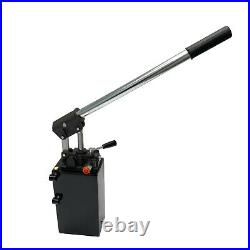 Hydraulic piston hand pump with valve for double acting cylinder 2.7 CID 5 quart