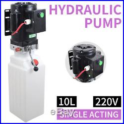 NEW 10L Single Acting Hydraulic Pump Dump Trailer 220V Power Unit Lift for Car