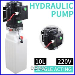 NEW 10L Single Acting Hydraulic Pump Dump Trailer 220V Power Unit Lift for Car