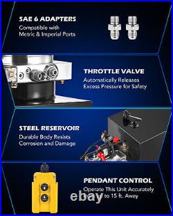 OMT 20 Quart Double Acting Hydraulic Pump for Dump Trailer DC 12V Power Unit