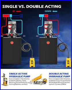 OMT 20 Quart Double Acting Hydraulic Pump for Dump Trailer DC 12V Power Unit