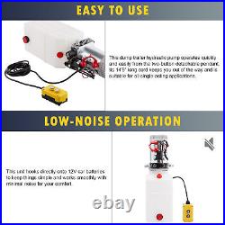 Preenex 12V 6qt Single Acting Hydraulic Pump for Tow Booms Truck Winches Plows