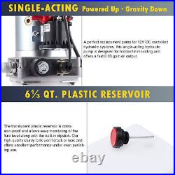 Single Acting 6qt 12V Hydraulic Pump for Truck Winches Plows RVs Tow Booms