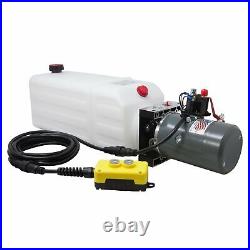 Single Acting Hydraulic Pump For Dump Trailers KTI 12VDC 8 Quart Reservoir