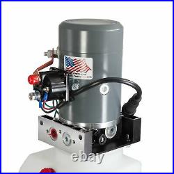 Single Acting Hydraulic Pump For Dump Trailers KTI 12VDC 8 Quart Reservoir